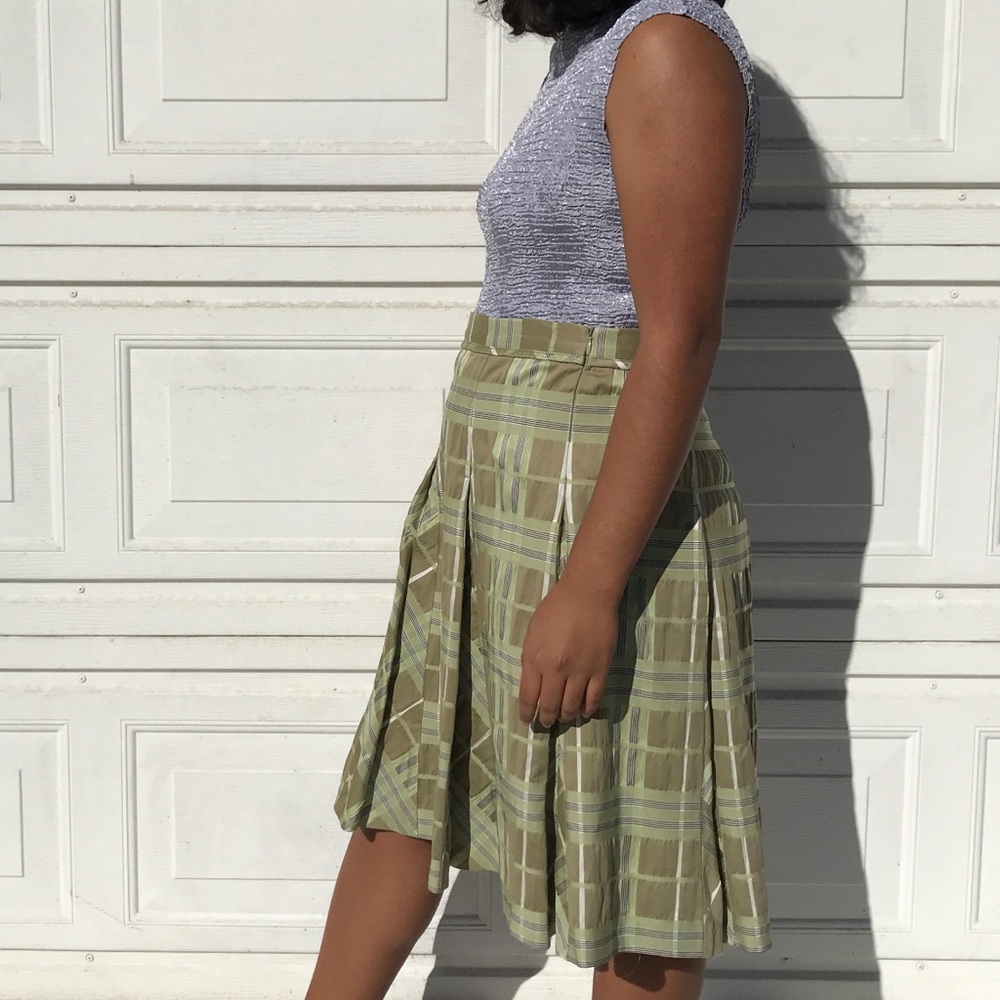 Matcha Green Burberry Plaid Skirt